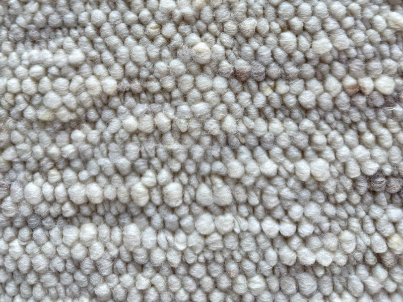 Schafwollteppich in Beige Braun hell (Karakulwolle)