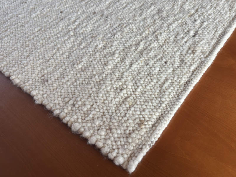 Schafwollteppich in Beige Braun hell (Karakulwolle)