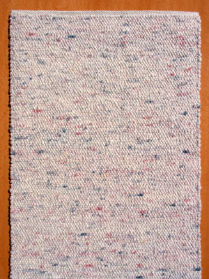 Schafwollteppich Design Nr. 196 natur, blau, Rosétöne