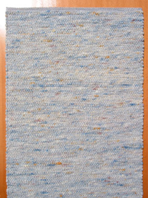 Schafwollteppich Design Nr. 206 natur, blau, Gelbtöne