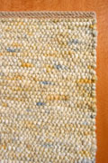Schurwollteppich Design Nr. 218 - natur, rostbraun, gelb, Orangetöne